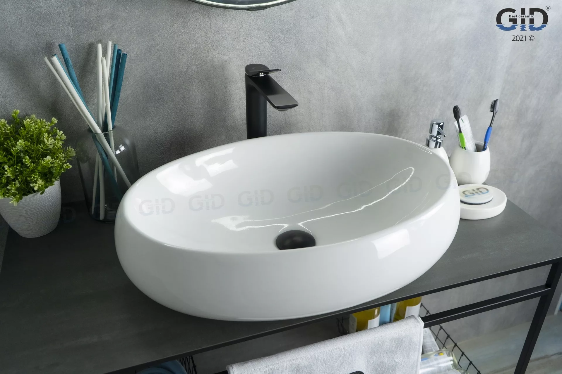 Раковина Gid N9030a 600*410 мм (белый)