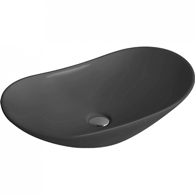 Раковина SantiLine SL-1025МВ 615*360 мм (черный матовый)