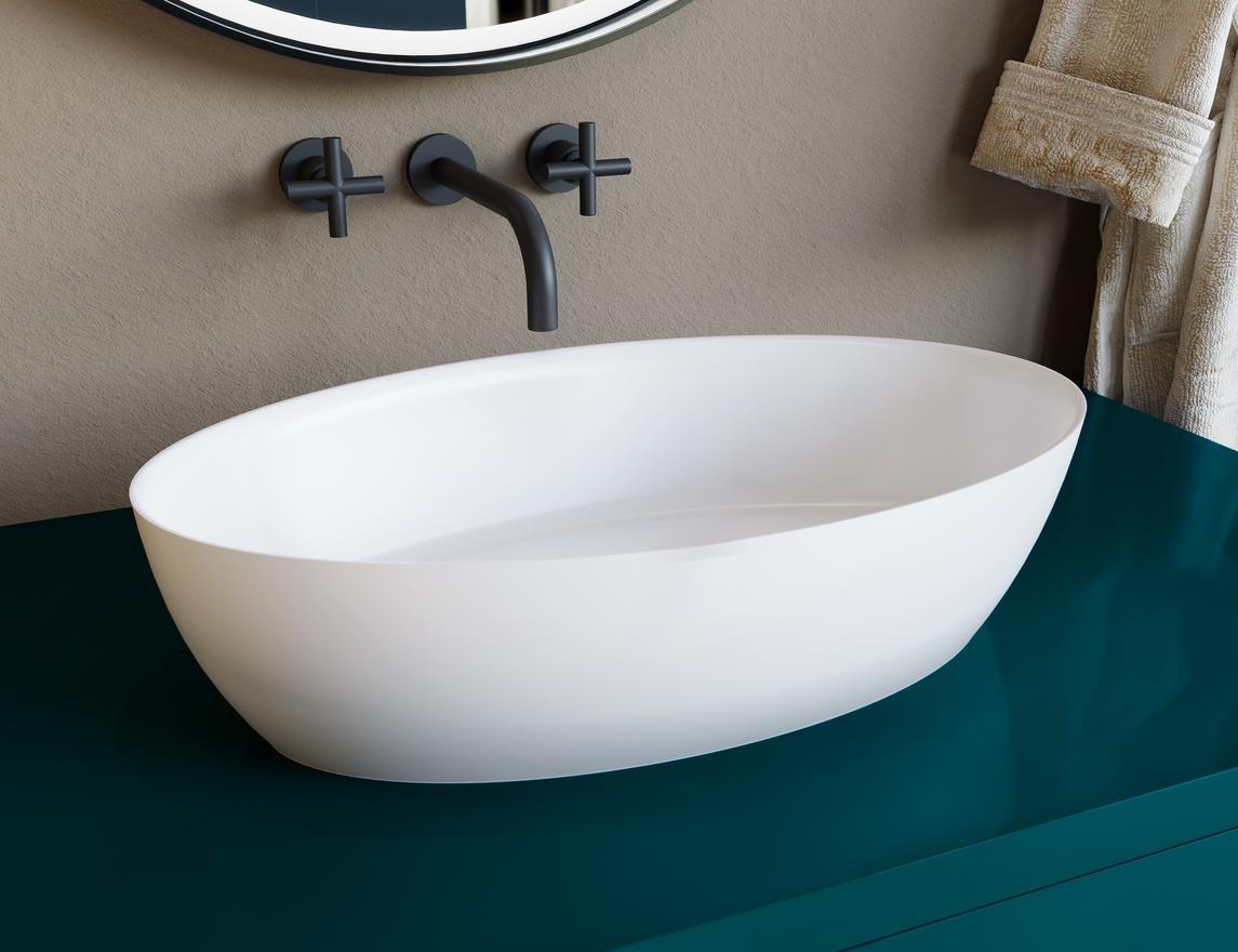 Раковина накладная Salini Alda 110611G S-Sense 580*350 мм (белый)