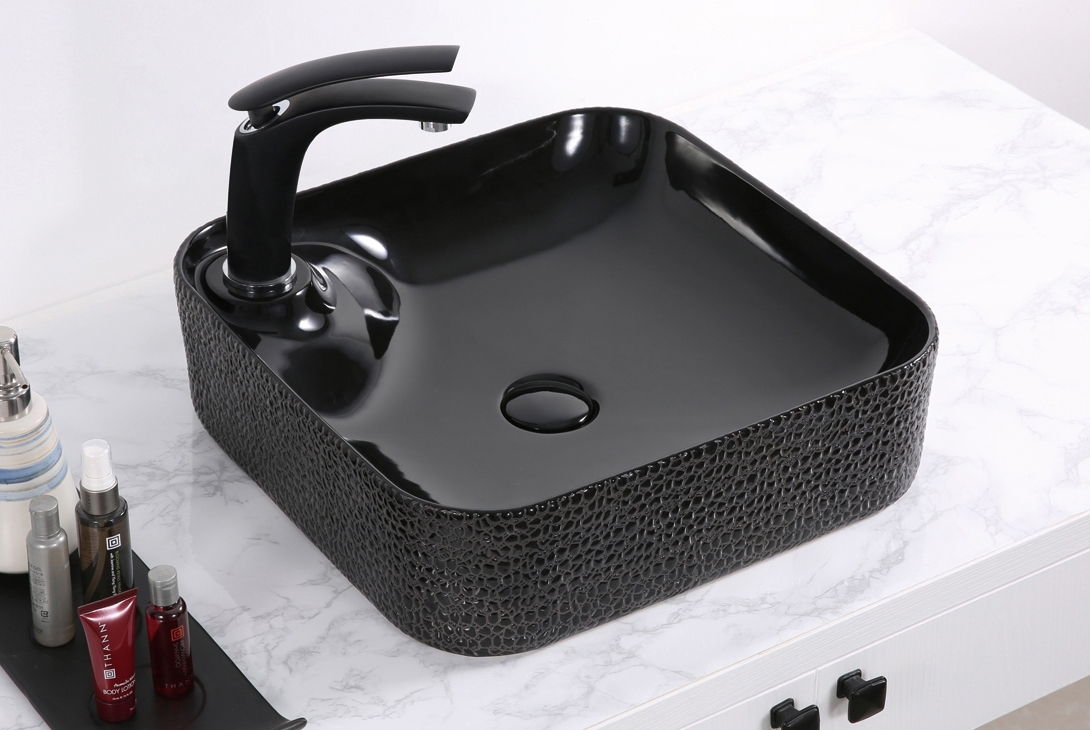 Раковина СeramaLux D1305H004 425*425 мм (черный)