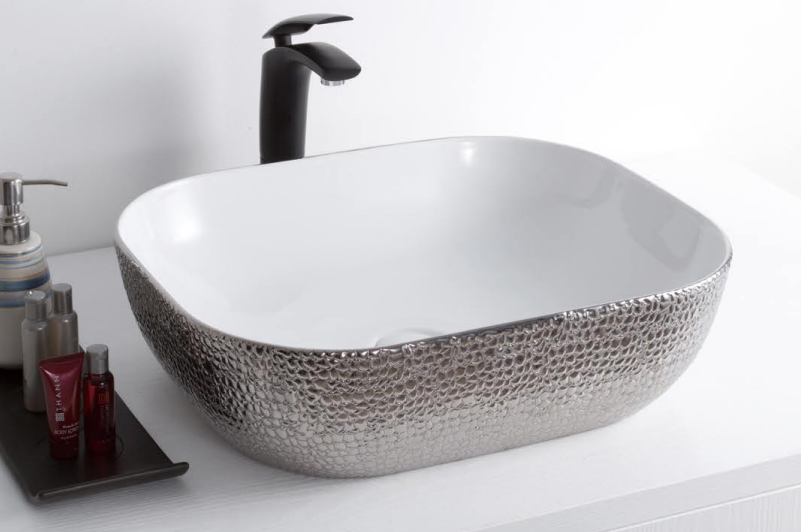 Раковина CeramaLux D1333H021 460*330 мм (серебро)