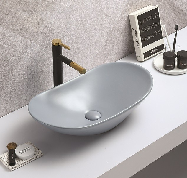 Раковина CeramaLux 7811AMHL-4 615*360 мм (голубой)
