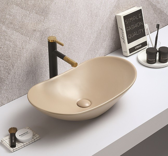 Раковина CeramaLux 7811AMC-1 615*360 мм (капучино)
