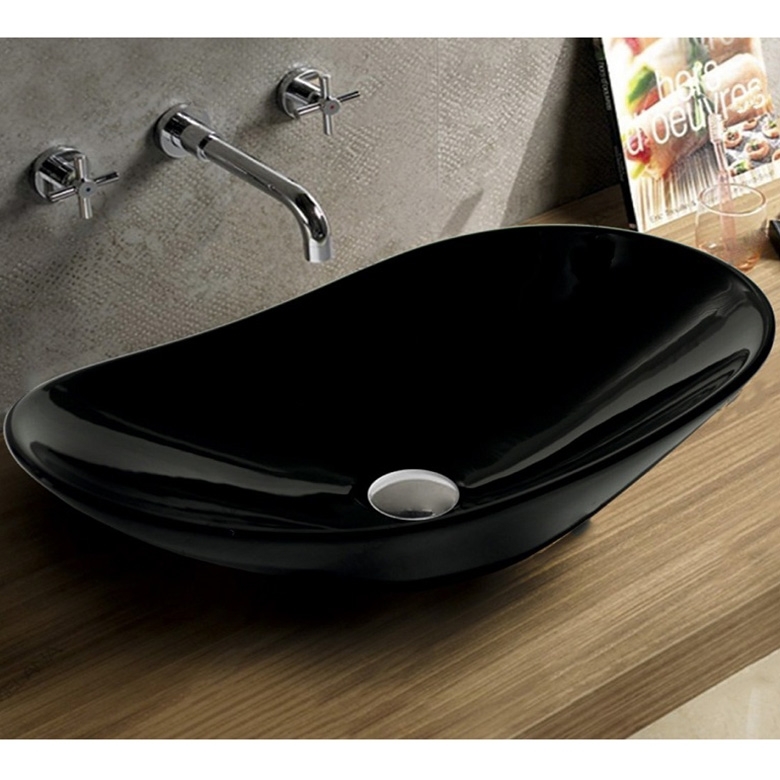 Раковина CeramaLux 7811АВ 615*360 мм (черный)