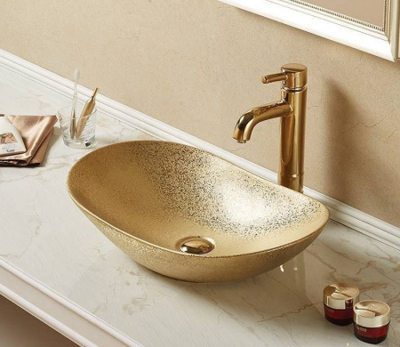 Раковина CeramaLux 7811АSJ 615*355 мм (золото)