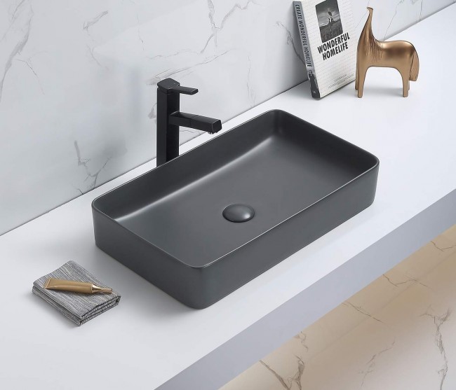Раковина CeramaLux 78189MDH-2 605*350 мм (серый)