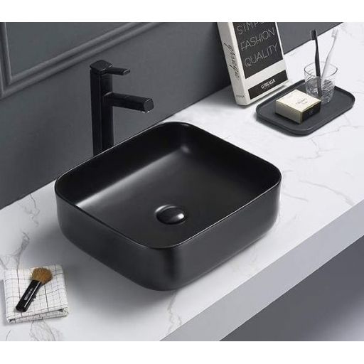 Раковина CeramaLux 2106МВ 385*385 мм (черный матовый)