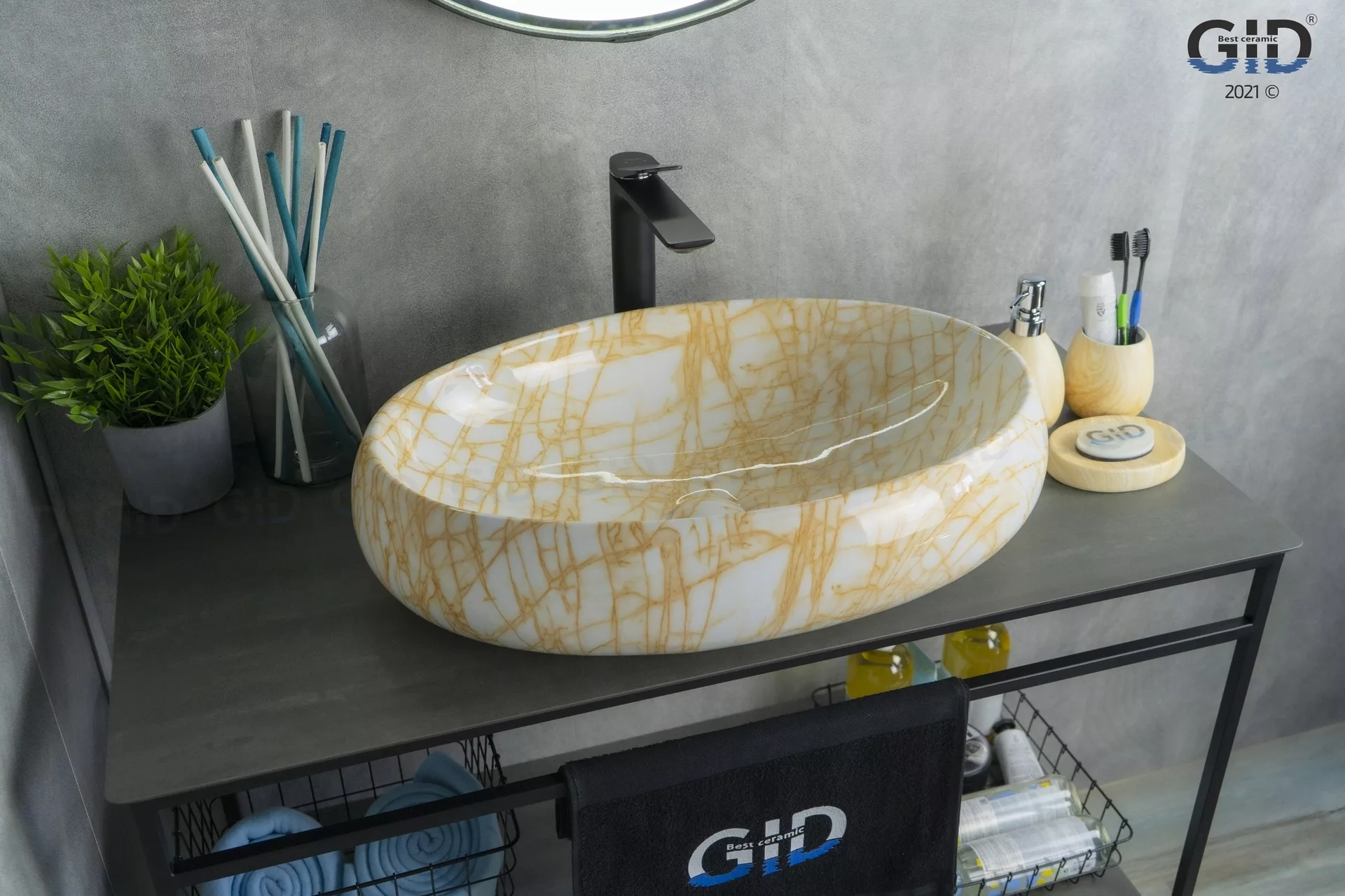Раковина Gid Mnc167 600*410 мм (под камень)
