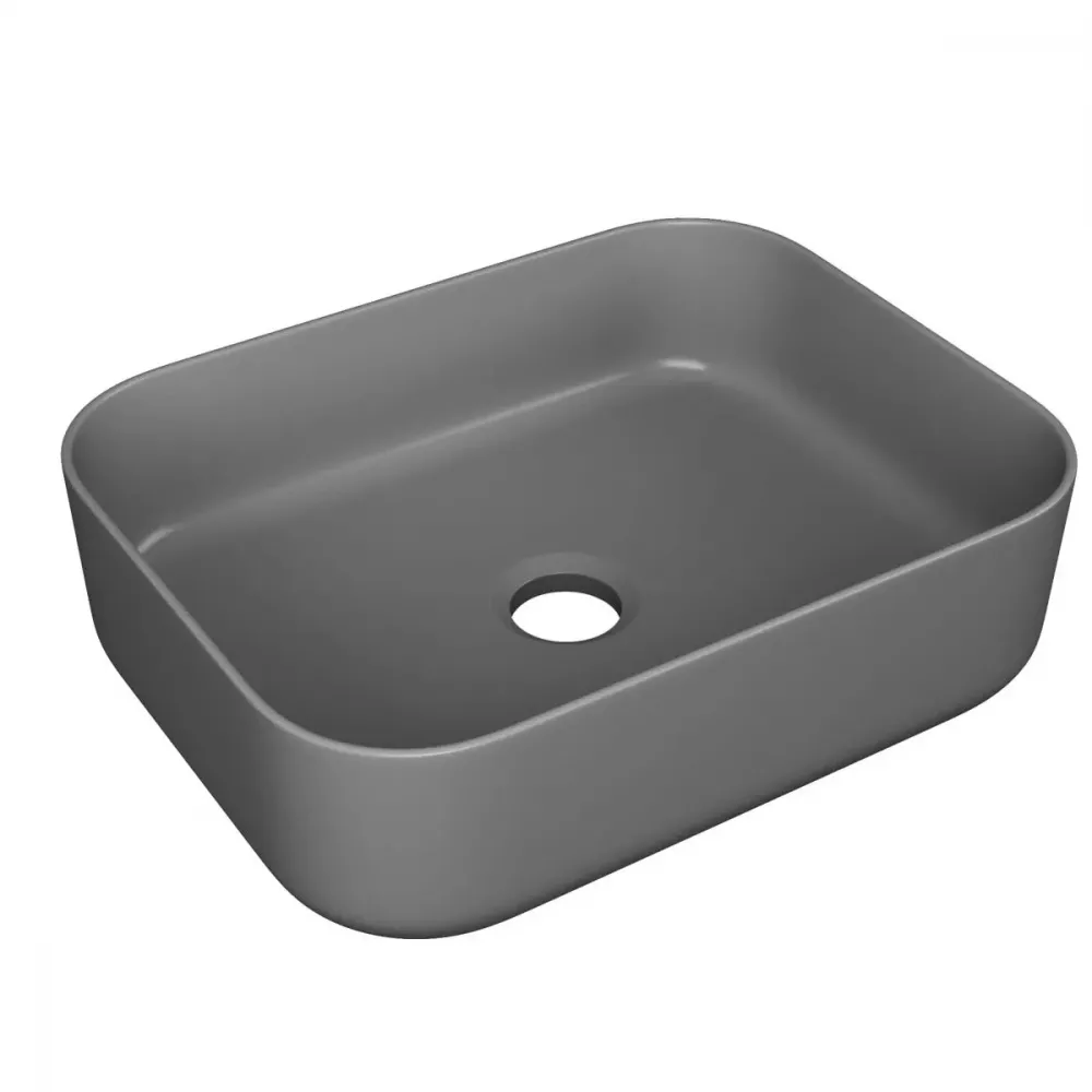 Раковина накладная Point Меркурий PN43832GM 500*390 мм (графит)
