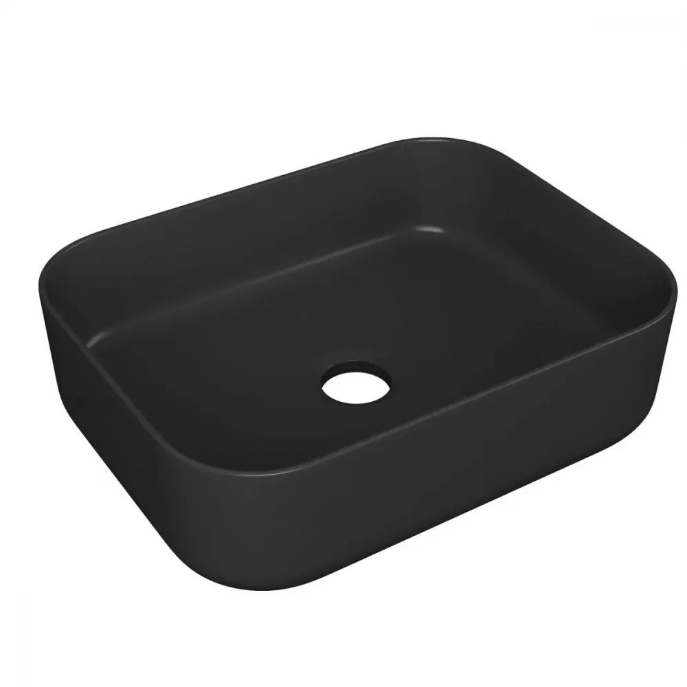 Раковина накладная Point Меркурий PN43832BM 500*390 мм (чёрный матовый)