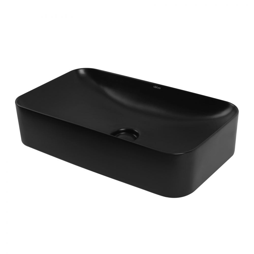 Раковина накладная Abber Rechteck AC2204MB 605*350 мм (чёрный матовый)