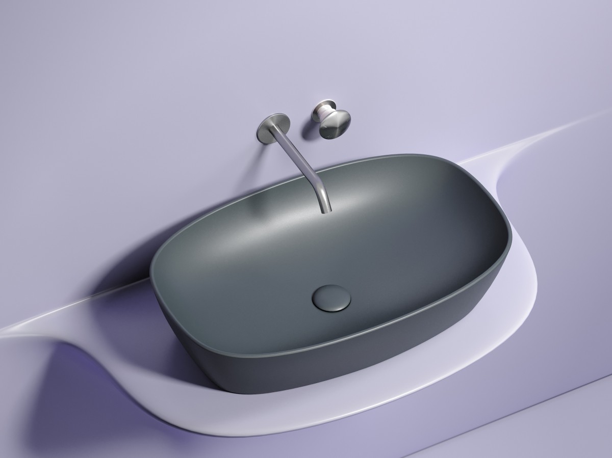 Раковина накладная Ceramica Nova Element CN6049MDH 600*380 мм (тёмный антрацит матовый)