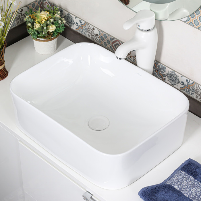 Раковина накладная Jorno Melana MLN-320362A 505*380 мм (белый)