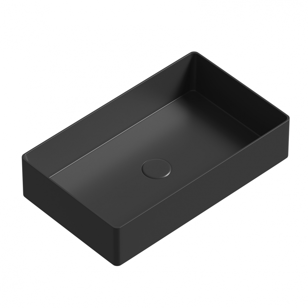 Раковина накладная Abber Rechteck AC2220MB 600*360 мм (чёрный матовый)