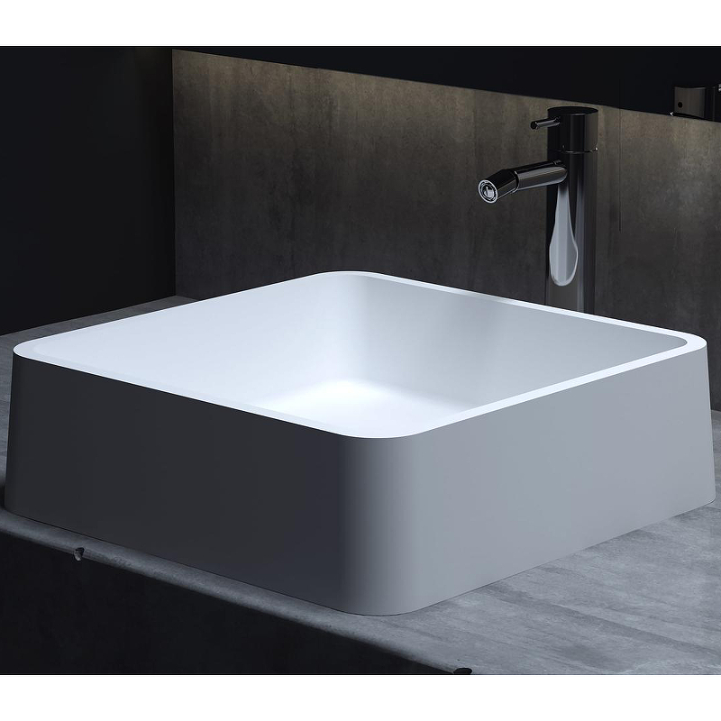 Раковина накладная Salini Gloria 02 1102202M S-Stone 415*415 мм (белый матовый)
