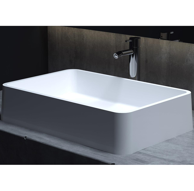 Раковина накладная Salini Gloria 07 1102207M S-Stone 595*395 мм (белый матовый)