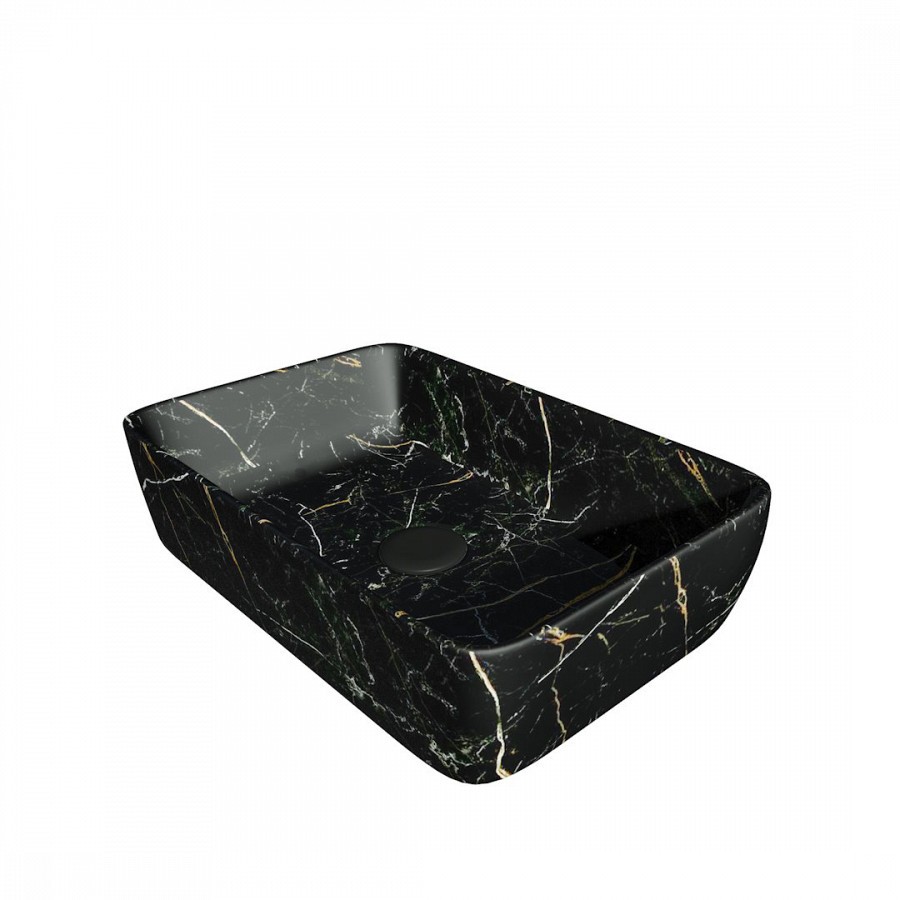 Раковина накладная Alpen Modern ALP2450295 475*370 мм (чёрный мрамор)