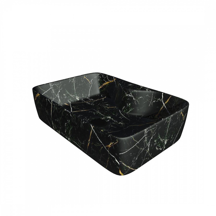 Раковина накладная Alpen Modern S ALP2450299 480*370 мм (чёрный мрамор)