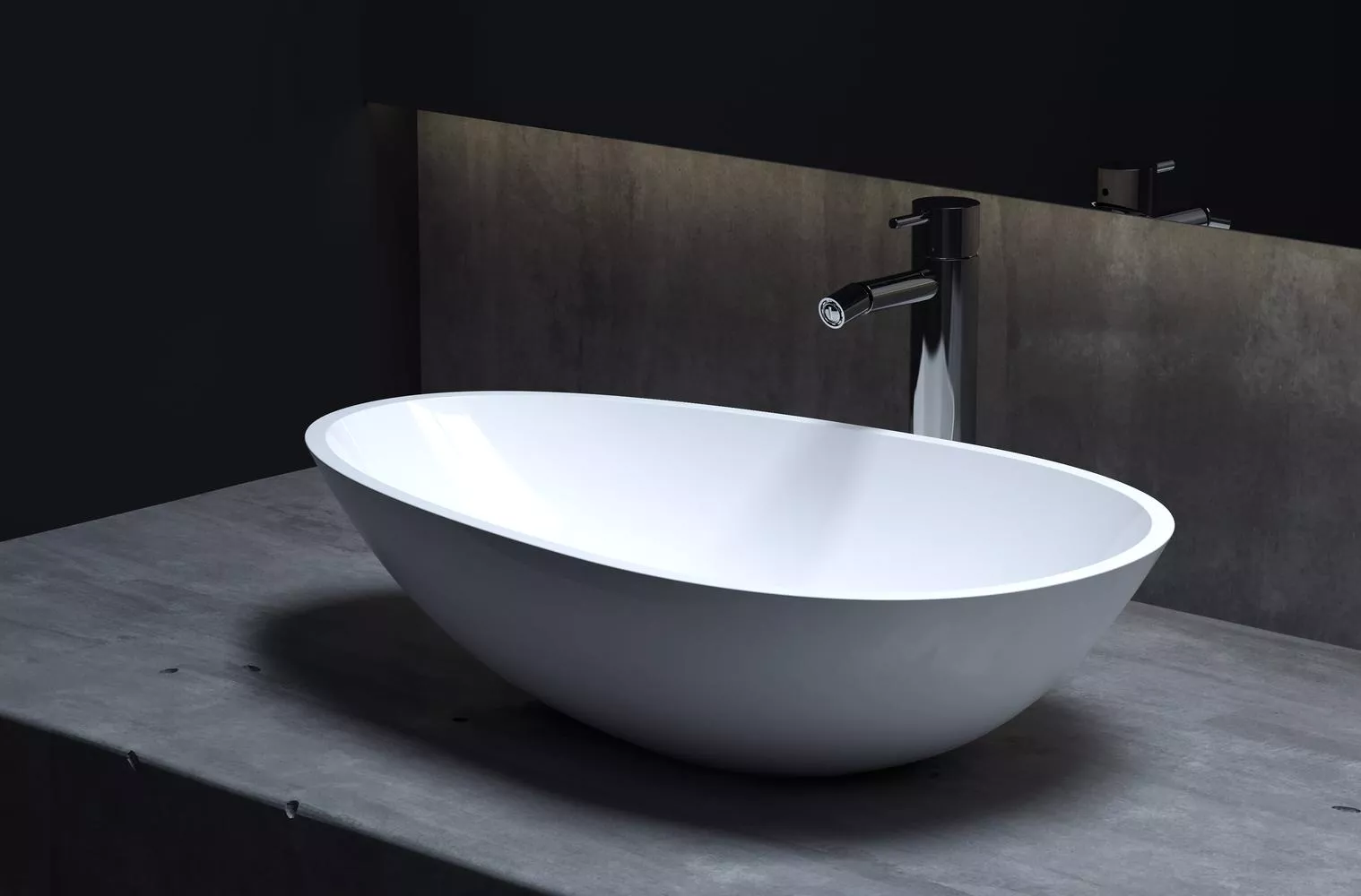 Раковина накладная Salini Paola 1101201SM S-Stone 580*345 мм (белый матовый)