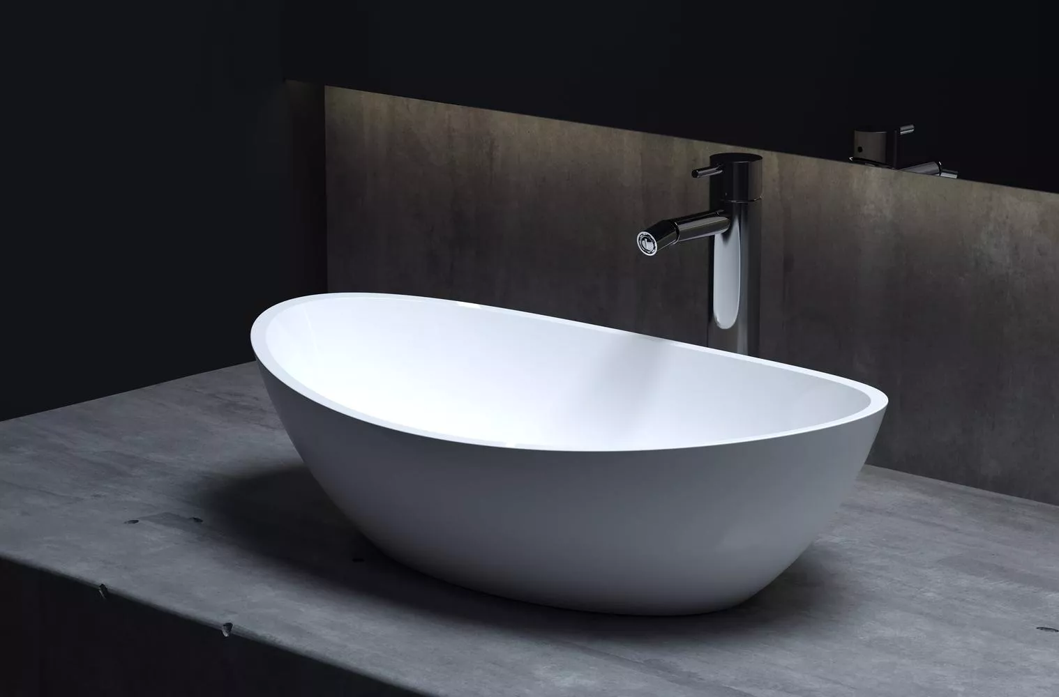 Раковина накладная Salini Noemi 1101103G S-Sense 560*340 мм (белый)