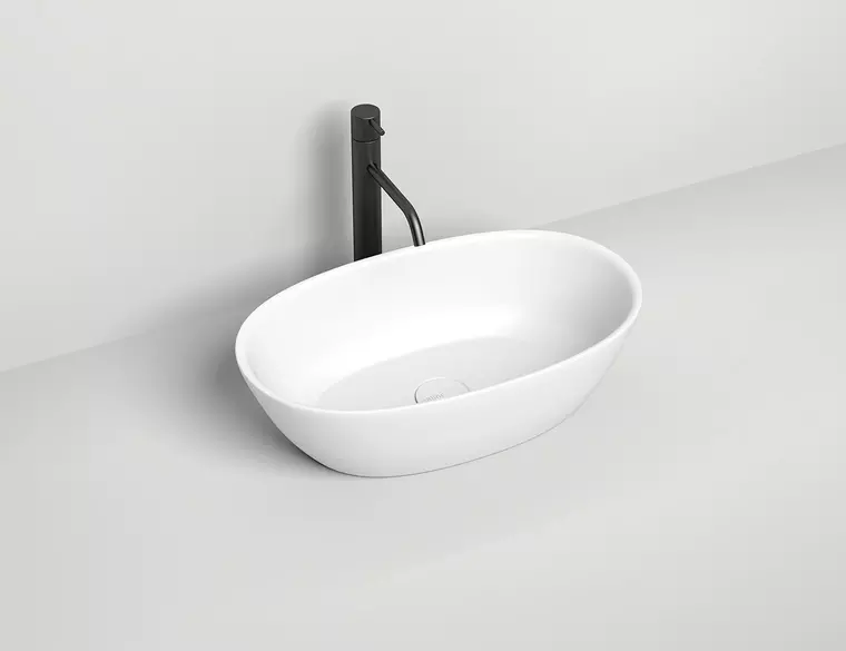 Раковина накладная Salini Sofia 1101206SM S-Stone 560*335 мм (белый матовый)