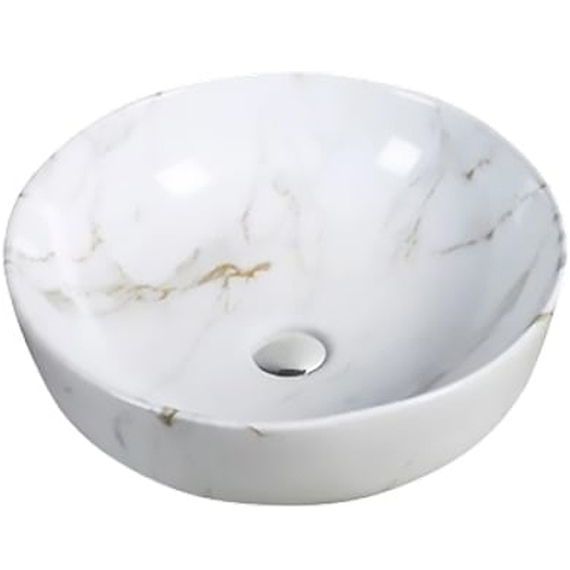 Раковина SantiLine SL-7021 415*415 мм (белый мрамор)