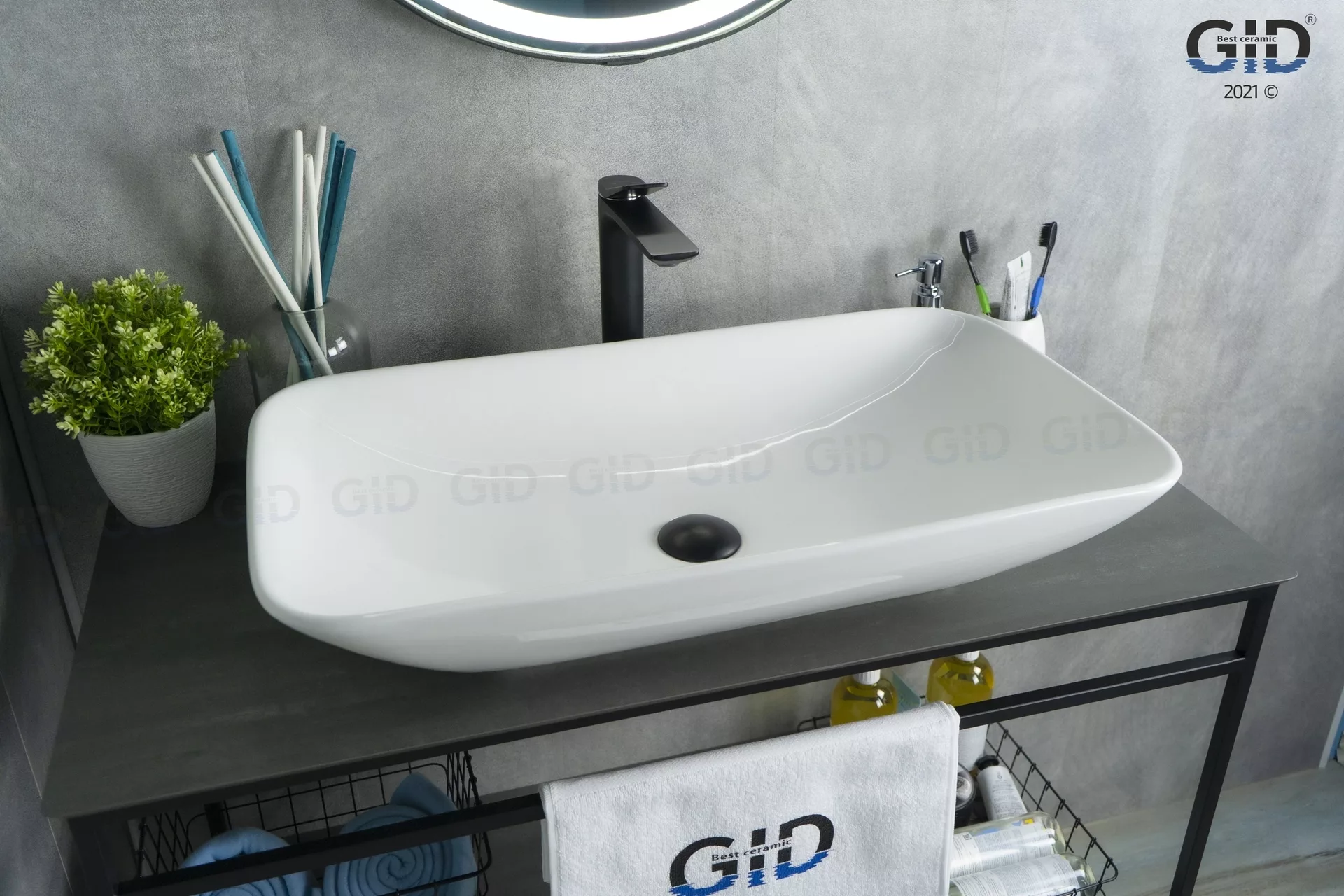 Раковина Gid N9122  710*400 мм (белый)