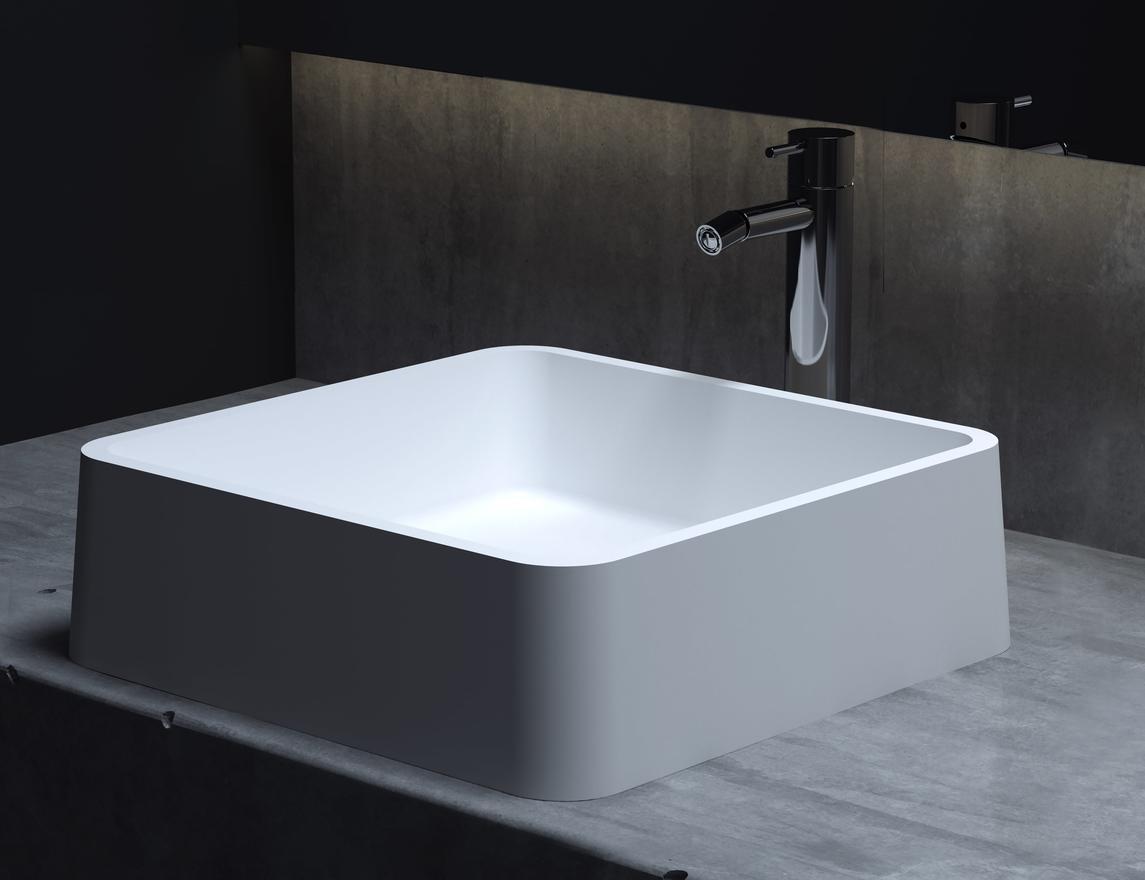 Раковина Salini Gloria 302 S-Stone 415*415 мм (белый матовый)