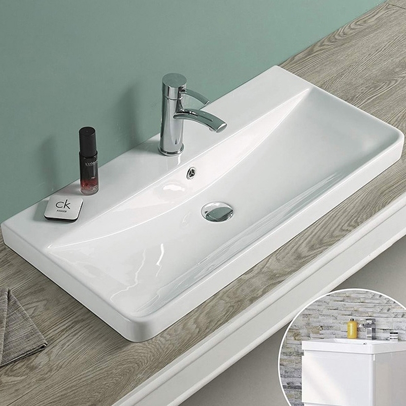 Раковина Velvex Jil 800*390 мм (белый)