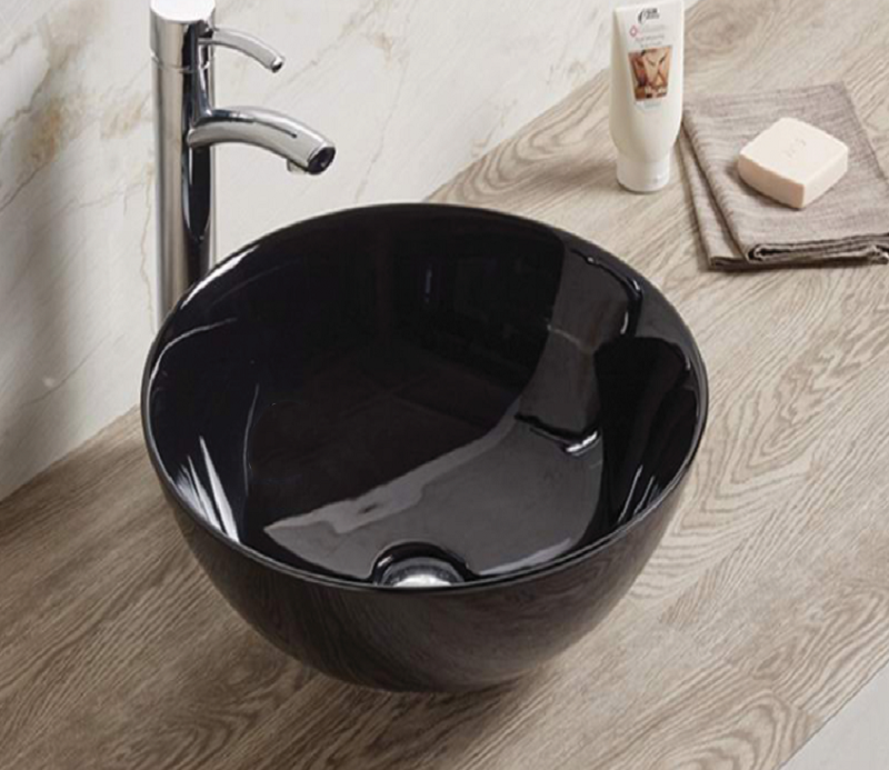 Раковина CeramaLux 104B 415*415 мм (черный)