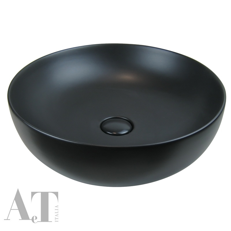 Раковина накладная AeT Elite Round L601T0R0V0105 495*495 мм (черный матовый)