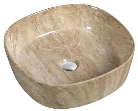 Раковина SantiLine SL-7024 440*440 мм (коричневый мрамор)
