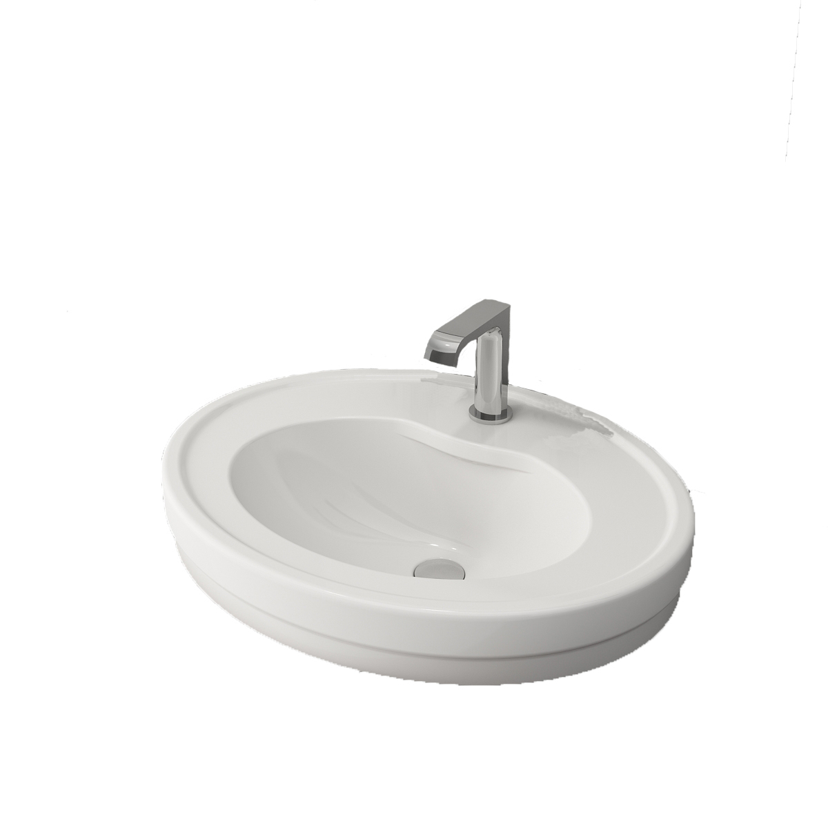 Раковина накладная Bocchi Loreto 1048-001-0126 600*480 мм (белый)