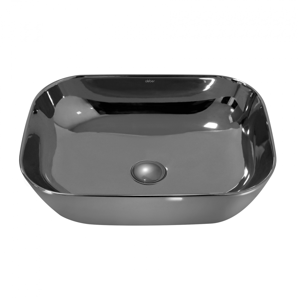 Раковина накладная Abber Rechteck AC2200GS 460*325 мм (серебро)