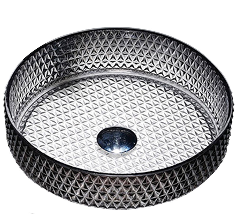 Раковина CeramaLux GL10-стекло 360*360 мм (серый)