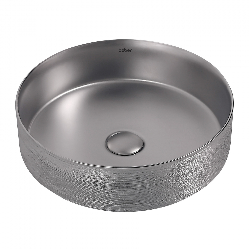 Раковина накладная Abber Bequem AC2109BSM 400*400 мм (серебро матовое)