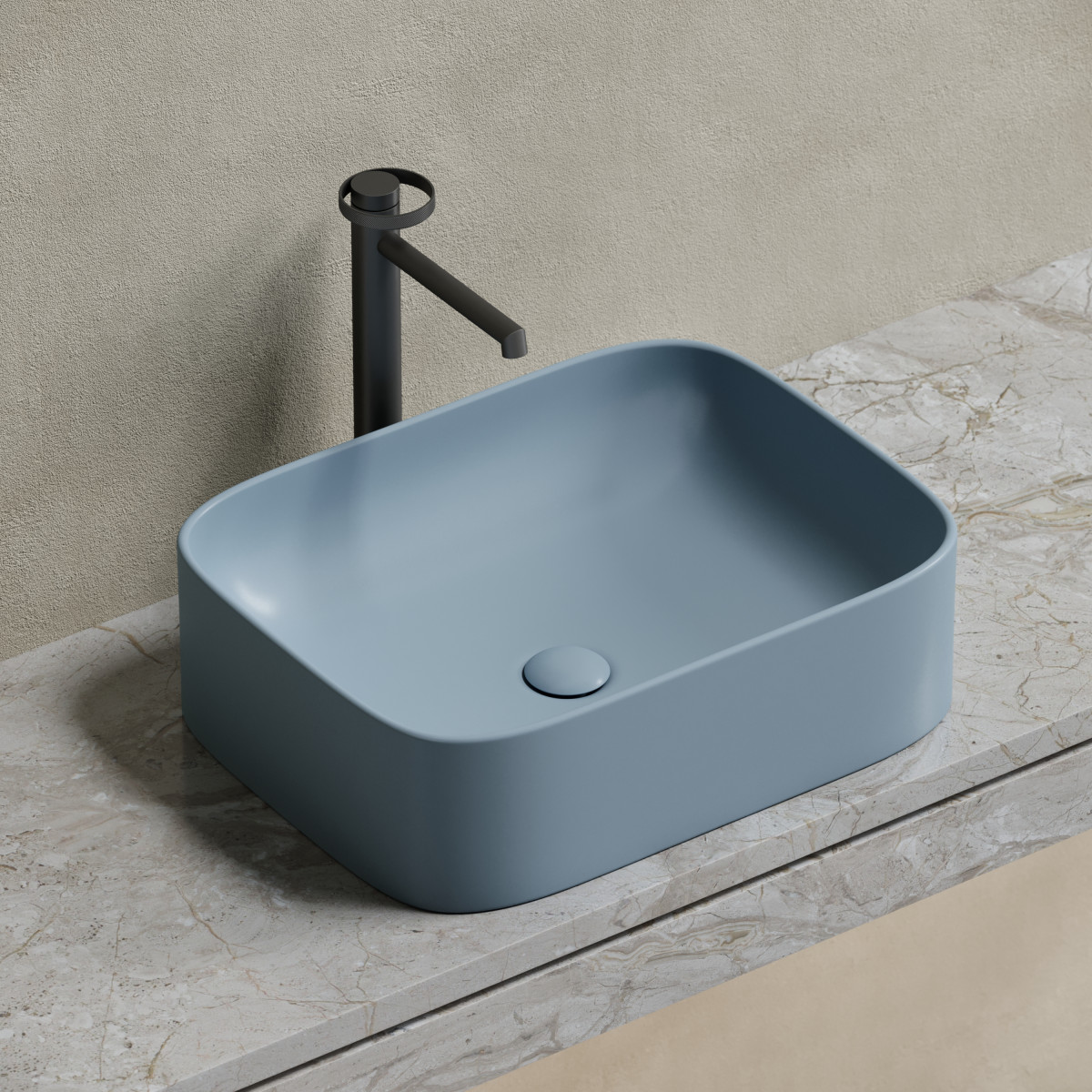 Раковина накладная Ceramica Nova Element CN6052MHL 505*380 мм (серо-голубой матовый)
