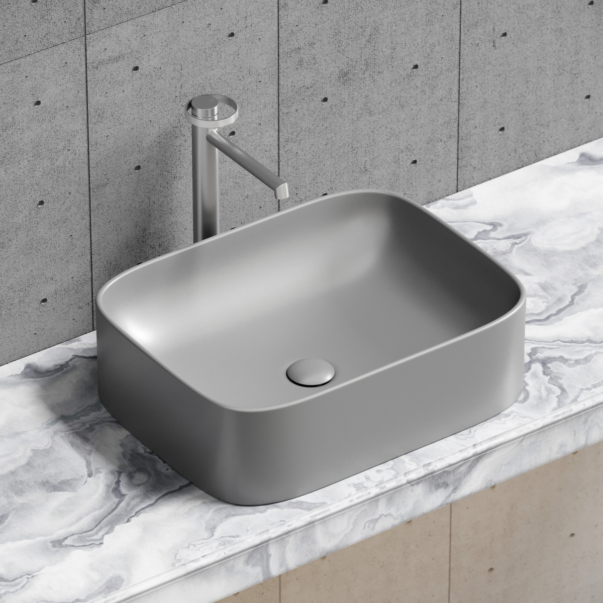 Раковина накладная Ceramica Nova Element CN6052MH 505*380 мм (антрацит матовый)