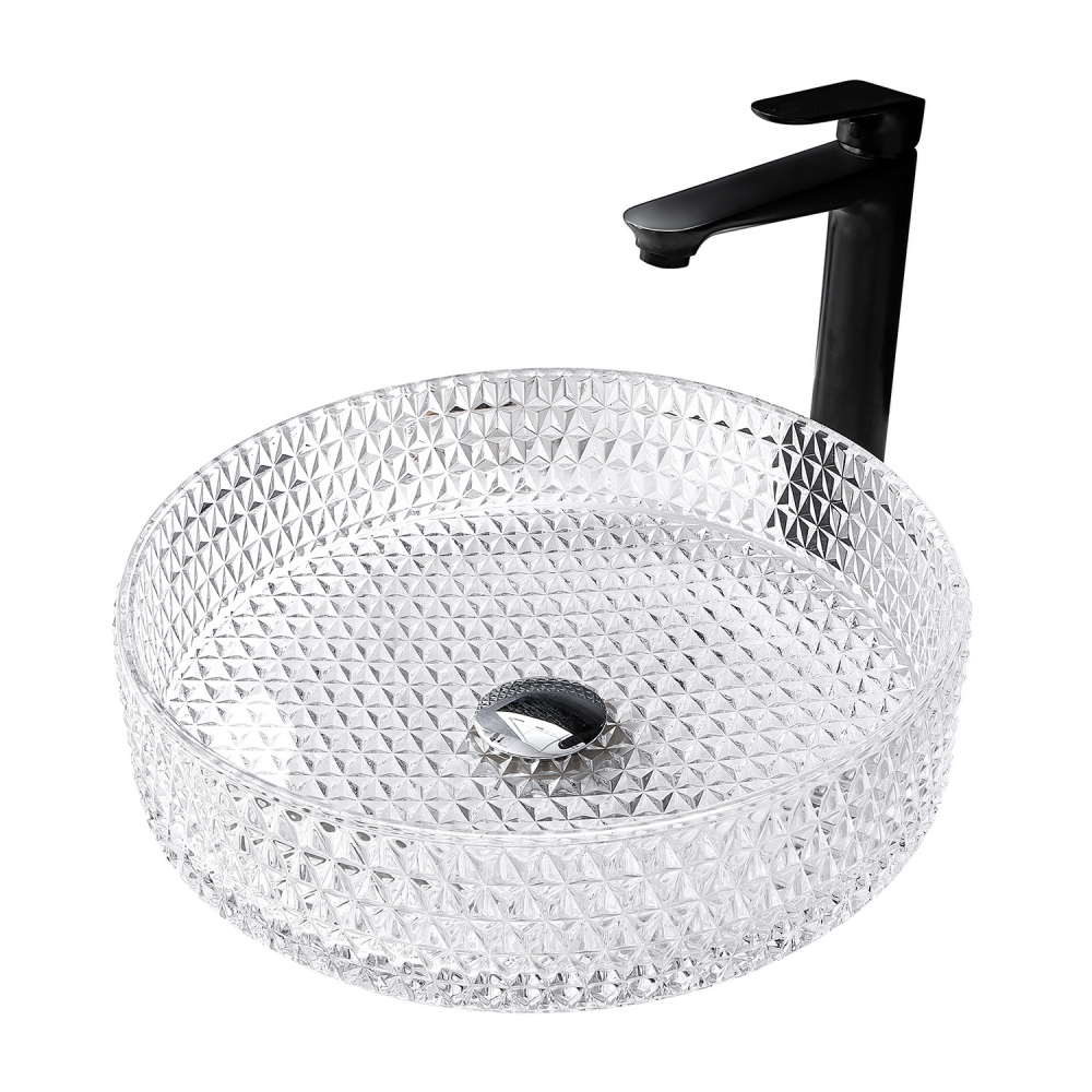 Раковина накладная Abber Glas AK2301 395*395 мм (прозрачный)