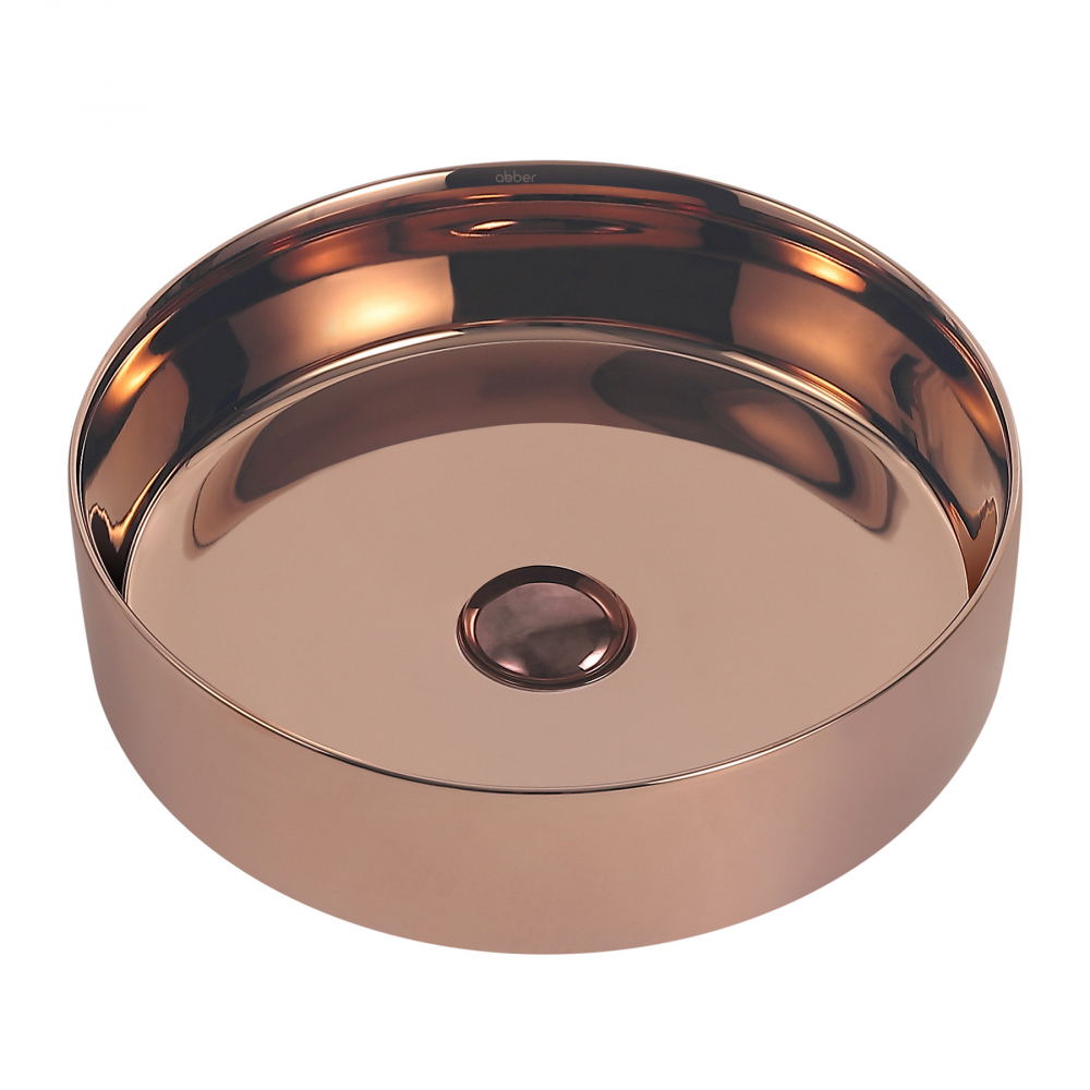 Раковина накладная Abber Bequem AC2109RG 400*400 мм (розовое золото)