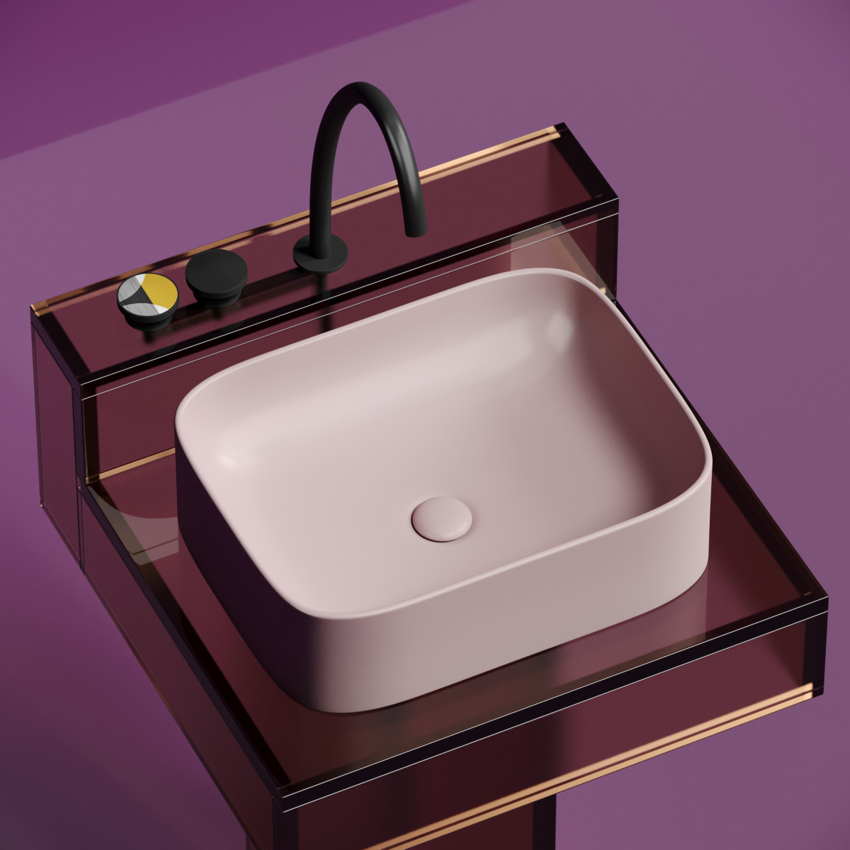 Раковина накладная Ceramica Nova Element CN6052MP 505*380 мм (розовый матовый)