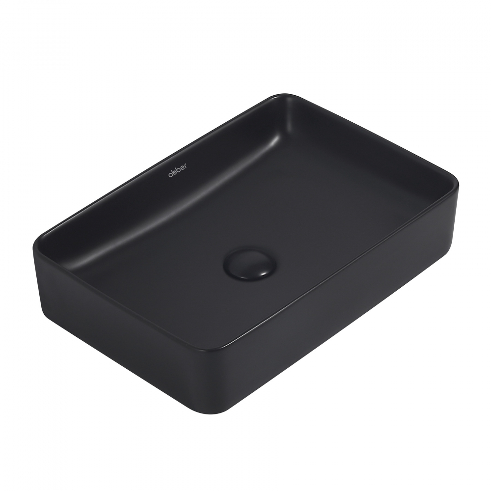 Раковина накладная Abber Rechteck AC2207MB 510*345 мм (чёрный матовый)