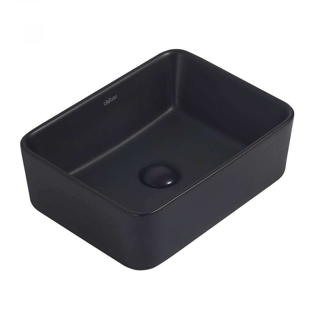 Раковина накладная Abber Rechteck AC2213MB 405*300 мм (чёрный матовый)