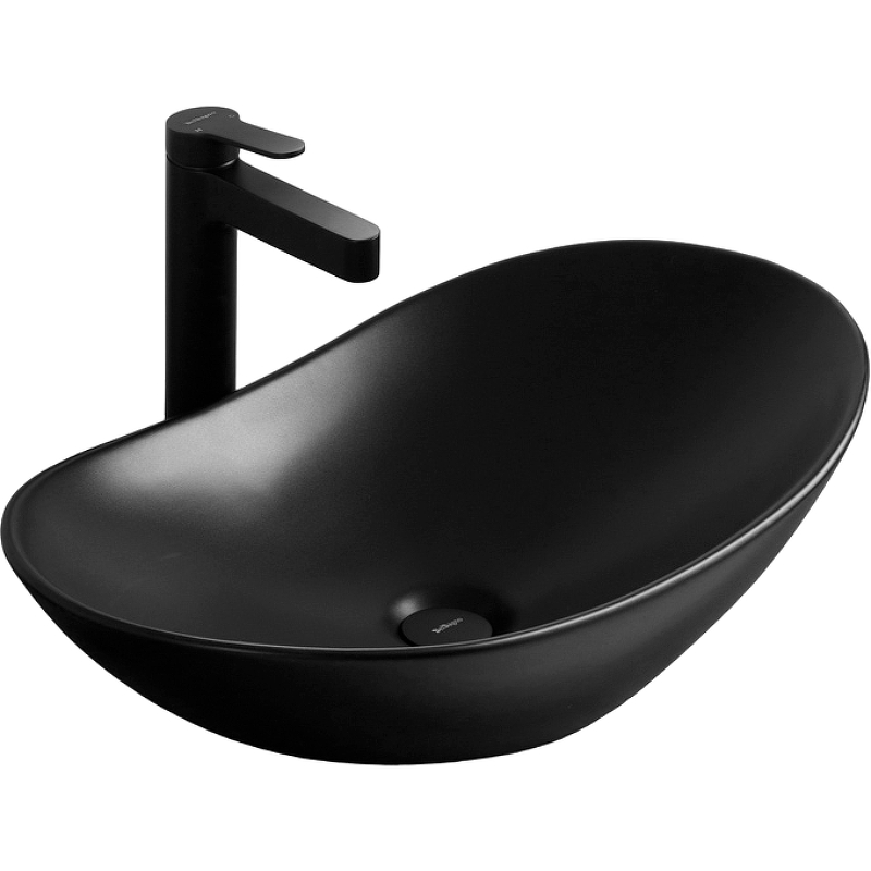 Раковина накладная BelBagno BB1404-H301 605*360 мм (черный матовый)