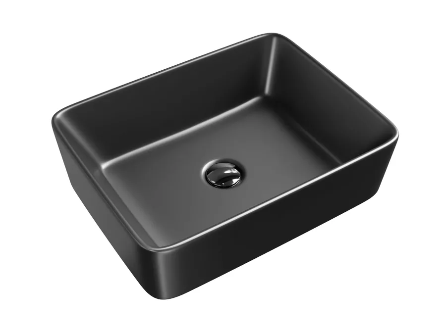 Раковина накладная Gid 53374 Bm9103 480*370 мм (чёрный матовый)