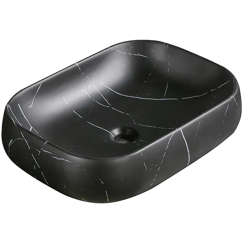 Раковина накладная Cerutti SPA CR0086 MMB1 565*400 мм (чёрный мрамор матовый)
