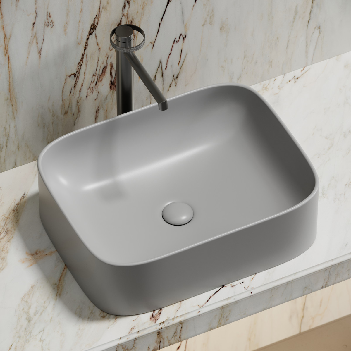 Раковина накладная Ceramica Nova Element CN6052MSG 505*380 мм (серый матовый)