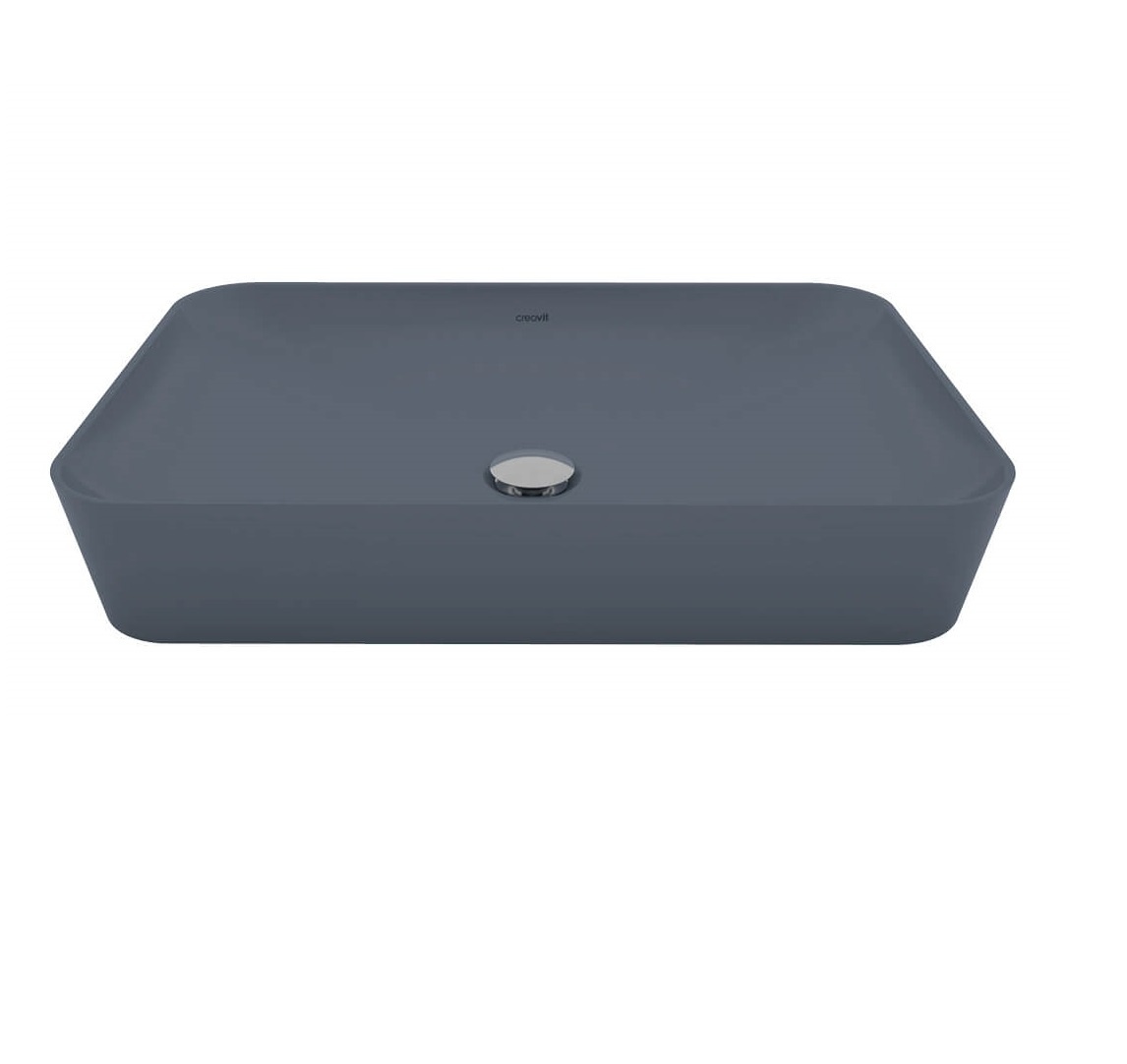 Раковина накладная Creavit Ultra UL060-00BM00E-0000 597*396 мм (базальт матовый)