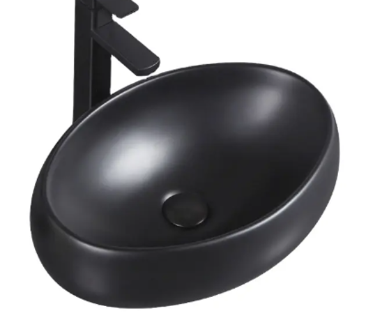 Раковина накладная Gid 53372 Bm9030b 480*340 мм (чёрный матовый)