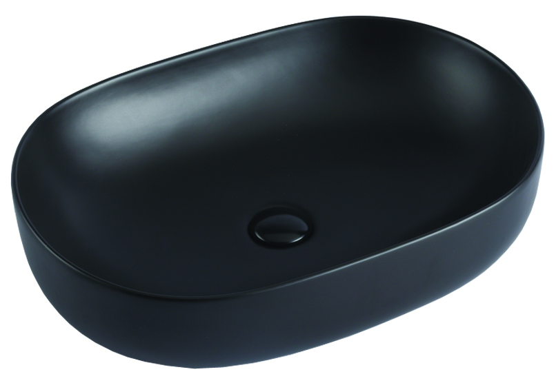 Раковина накладная Azario AZ-78326MB 600*415 мм (чёрный матовый)